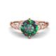 1 - Iyana 2.43 ctw Created Alexandrite (8.00 mm) accented Natural Diamonds Engagement Ring 