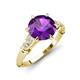 3 - Iyana 2.08 ctw Amethyst (8.00 mm) accented Natural Diamonds Engagement Ring 