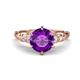 1 - Iyana 2.08 ctw Amethyst (8.00 mm) accented Natural Diamonds Engagement Ring 