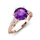 3 - Iyana 2.08 ctw Amethyst (8.00 mm) accented Natural Diamonds Engagement Ring 