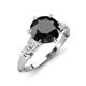 3 - Iyana 3.18 ctw Black Diamond (8.00 mm) accented Natural Diamonds Engagement Ring 