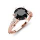 3 - Iyana 3.18 ctw Black Diamond (8.00 mm) accented Natural Diamonds Engagement Ring 