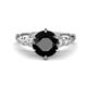 1 - Iyana 3.18 ctw Black Diamond (8.00 mm) accented Natural Diamonds Engagement Ring 