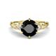 1 - Iyana 3.18 ctw Black Diamond (8.00 mm) accented Natural Diamonds Engagement Ring 