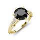 3 - Iyana 3.18 ctw Black Diamond (8.00 mm) accented Natural Diamonds Engagement Ring 
