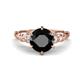 1 - Iyana 3.18 ctw Black Diamond (8.00 mm) accented Natural Diamonds Engagement Ring 