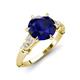 3 - Iyana 2.68 ctw Created Blue Sapphire (8.00 mm) accented Natural Diamonds Engagement Ring 