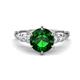 1 - Iyana 1.93 ctw Created Emerald (8.00 mm) accented Natural Diamonds Engagement Ring 