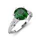 3 - Iyana 1.93 ctw Created Emerald (8.00 mm) accented Natural Diamonds Engagement Ring 
