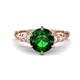 1 - Iyana 1.93 ctw Created Emerald (8.00 mm) accented Natural Diamonds Engagement Ring 