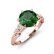 3 - Iyana 1.93 ctw Created Emerald (8.00 mm) accented Natural Diamonds Engagement Ring 