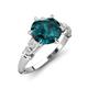 3 - Iyana 2.18 ctw London Blue Topaz (8.00 mm) accented Natural Diamonds Engagement Ring 