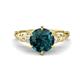 1 - Iyana 2.18 ctw London Blue Topaz (8.00 mm) accented Natural Diamonds Engagement Ring 
