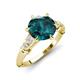 3 - Iyana 2.18 ctw London Blue Topaz (8.00 mm) accented Natural Diamonds Engagement Ring 