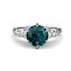1 - Iyana 2.18 ctw London Blue Topaz (8.00 mm) accented Natural Diamonds Engagement Ring 
