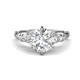 1 - Iyana 1.78 ctw Moissanite (8.00 mm) accented Natural Diamonds Engagement Ring 