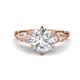 1 - Iyana 1.78 ctw Moissanite (8.00 mm) accented Natural Diamonds Engagement Ring 