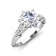 3 - Iyana 1.78 ctw Moissanite (8.00 mm) accented Natural Diamonds Engagement Ring 