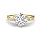 1 - Iyana 1.78 ctw Moissanite (8.00 mm) accented Natural Diamonds Engagement Ring 