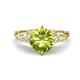 1 - Iyana 1.98 ctw Peridot (8.00 mm) accented Natural Diamonds Engagement Ring 