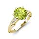 3 - Iyana 1.98 ctw Peridot (8.00 mm) accented Natural Diamonds Engagement Ring 