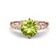 1 - Iyana 1.98 ctw Peridot (8.00 mm) accented Natural Diamonds Engagement Ring 