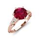 3 - Iyana 2.93 ctw Created Ruby (8.00 mm) accented Natural Diamonds Engagement Ring 