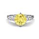 1 - Iyana 2.68 ctw Created Yellow Sapphire (8.00 mm) accented Natural Diamonds Engagement Ring 
