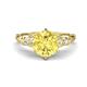 1 - Iyana 2.68 ctw Created Yellow Sapphire (8.00 mm) accented Natural Diamonds Engagement Ring 
