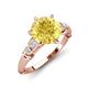 3 - Iyana 2.68 ctw Created Yellow Sapphire (8.00 mm) accented Natural Diamonds Engagement Ring 