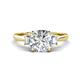 1 - Triada 1.83 ctw Cushion Shape Moissanite (7 mm) accented Trapezoid Shape Lab Grown Diamonds Engagement Ring 