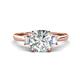 1 - Triada 1.83 ctw Cushion Shape Moissanite (7 mm) accented Trapezoid Shape Lab Grown Diamonds Engagement Ring 