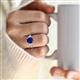 2 - Triada 2.34 ctw Cushion Shape Created Blue Sapphire (7 mm) accented Trapezoid Shape Lab Grown Diamonds Engagement Ring 