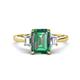 1 - Triada 2.29 ctw Emerald Shape Created Alexandrite (8X6 mm) accented Trapezoid Shape Lab Grown Diamonds Engagement Ring 