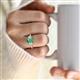 2 - Triada 2.29 ctw Emerald Shape Created Alexandrite (8X6 mm) accented Trapezoid Shape Lab Grown Diamonds Engagement Ring 