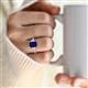 2 - Triada 1.84 ctw Emerald Shape Blue Sapphire (8X6 mm) accented Trapezoid Shape Lab Grown Diamonds Engagement Ring 