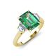 3 - Triada 2.29 ctw Emerald Shape Created Alexandrite (8X6 mm) accented Trapezoid Shape Lab Grown Diamonds Engagement Ring 
