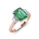 3 - Triada 2.29 ctw Emerald Shape Created Alexandrite (8X6 mm) accented Trapezoid Shape Lab Grown Diamonds Engagement Ring 