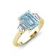 3 - Triada 1.74 ctw Emerald Shape Aquamarine (8X6 mm) accented Trapezoid Shape Lab Grown Diamonds Engagement Ring 