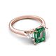 5 - Triada 2.29 ctw Emerald Shape Created Alexandrite (8X6 mm) accented Trapezoid Shape Lab Grown Diamonds Engagement Ring 
