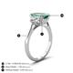 4 - Triada 2.29 ctw Emerald Shape Created Alexandrite (8X6 mm) accented Trapezoid Shape Lab Grown Diamonds Engagement Ring 