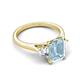 5 - Triada 1.74 ctw Emerald Shape Aquamarine (8X6 mm) accented Trapezoid Shape Lab Grown Diamonds Engagement Ring 