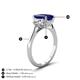 4 - Triada 1.84 ctw Emerald Shape Blue Sapphire (8X6 mm) accented Trapezoid Shape Lab Grown Diamonds Engagement Ring 