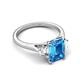 5 - Triada 2.34 ctw Emerald Shape Blue Topaz (8X6 mm) accented Trapezoid Shape Lab Grown Diamonds Engagement Ring 