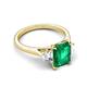 5 - Triada 1.64 ctw Emerald Shape Emerald (8X6 mm) accented Trapezoid Shape Lab Grown Diamonds Engagement Ring 