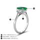4 - Triada 1.64 ctw Emerald Shape Emerald (8X6 mm) accented Trapezoid Shape Lab Grown Diamonds Engagement Ring 