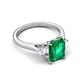 5 - Triada 1.64 ctw Emerald Shape Emerald (8X6 mm) accented Trapezoid Shape Lab Grown Diamonds Engagement Ring 