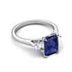 5 - Triada 1.74 ctw Emerald Shape Iolite (8X6 mm) accented Trapezoid Shape Lab Grown Diamonds Engagement Ring 