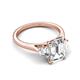 5 - Triada 1.79 ctw Emerald Shape Moissanite (8X6 mm) accented Trapezoid Shape Lab Grown Diamonds Engagement Ring 