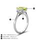 4 - Triada 2.04 ctw Emerald Shape Peridot (8X6 mm) accented Trapezoid Shape Lab Grown Diamonds Engagement Ring 